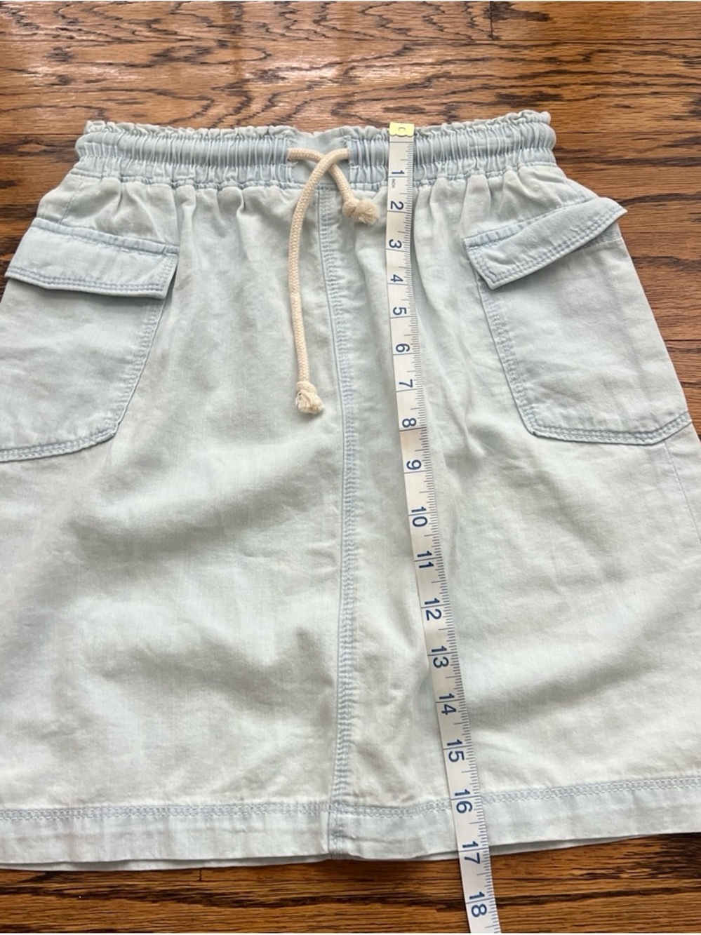 Splendid Light Blue Drawstring Casual soft denim Skirt